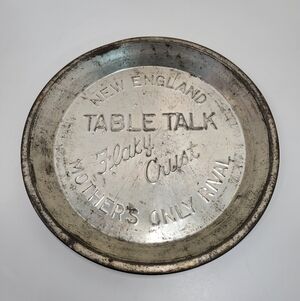 Vintage New England Table Talk Flaky Crust Pie Pan Tin 9"